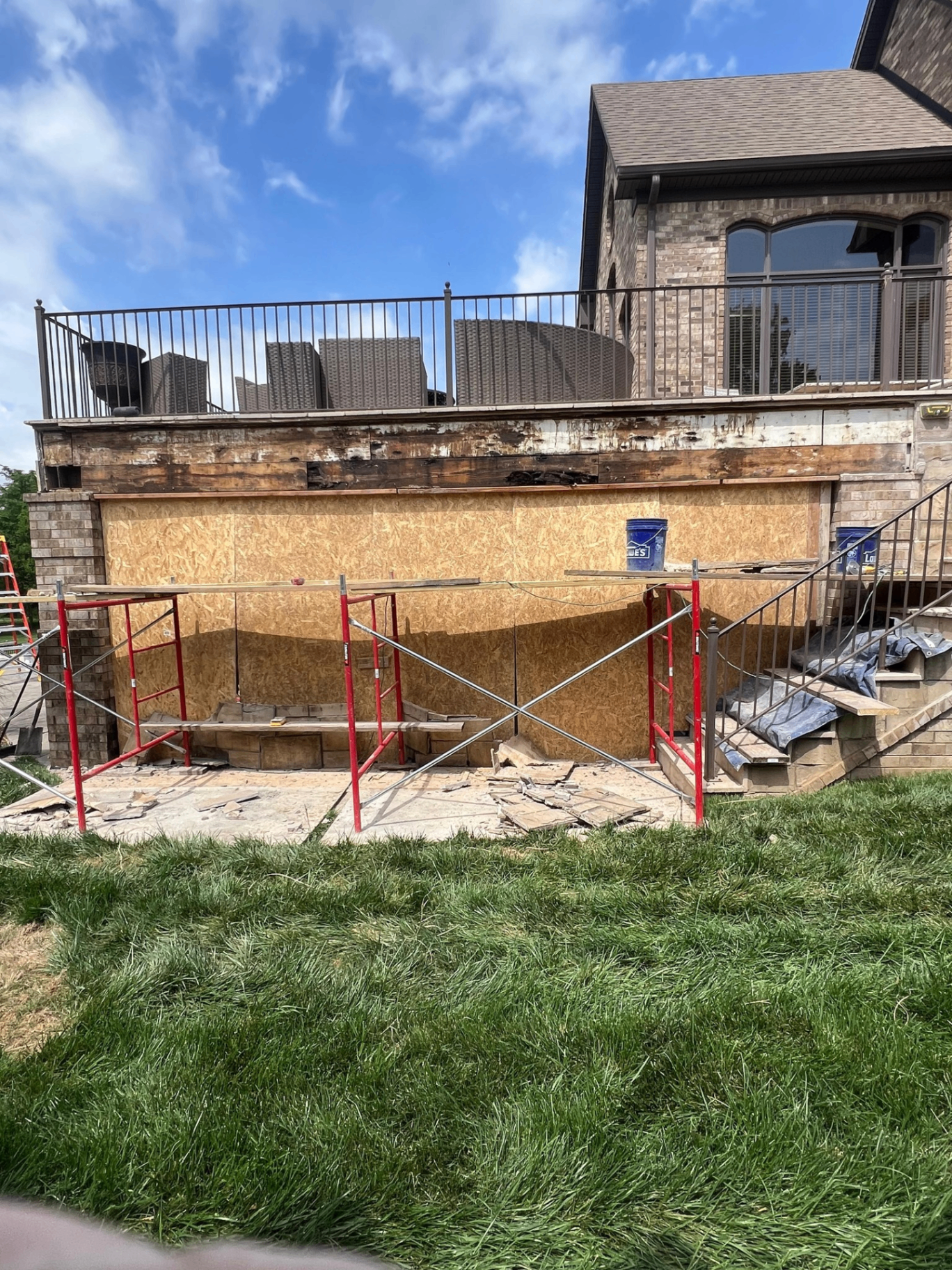 Stone and masonry work in progress